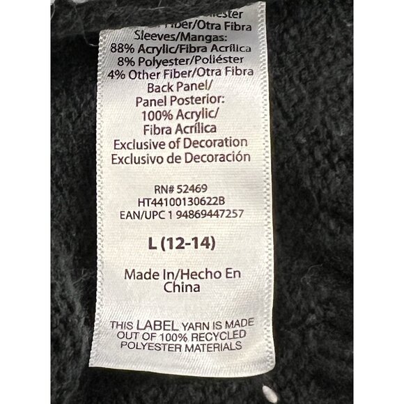 Christmas Sweater “Ugly” Llama Sz L (12-14) Black Sequins Cactus Stretchy - Picture 9 of 10